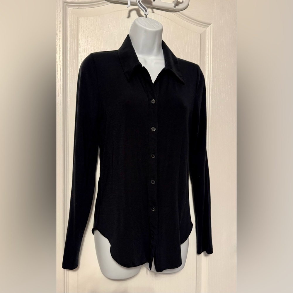 Wilfred Elegant Black Button-Down Shirt Small-Medium NEW